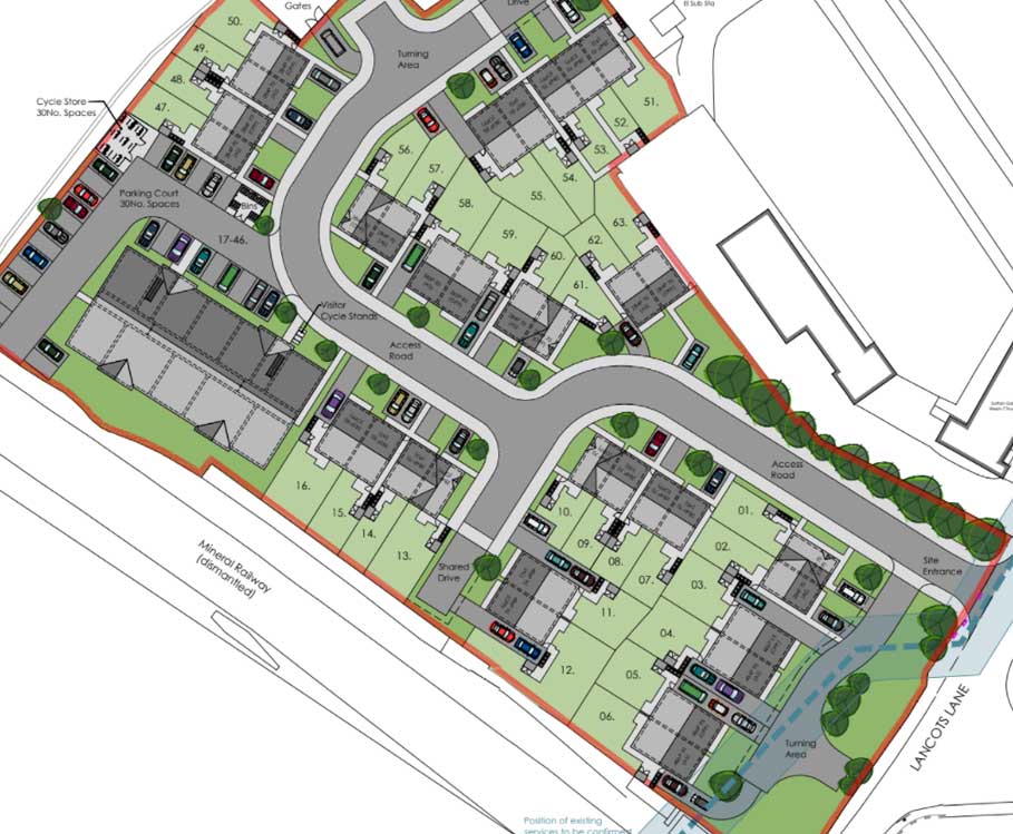 63 new houses on a former brownfield site